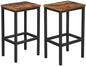 Bar Set Stools of 2 Bar Chairs, Rustic Brown - Cosy Abode