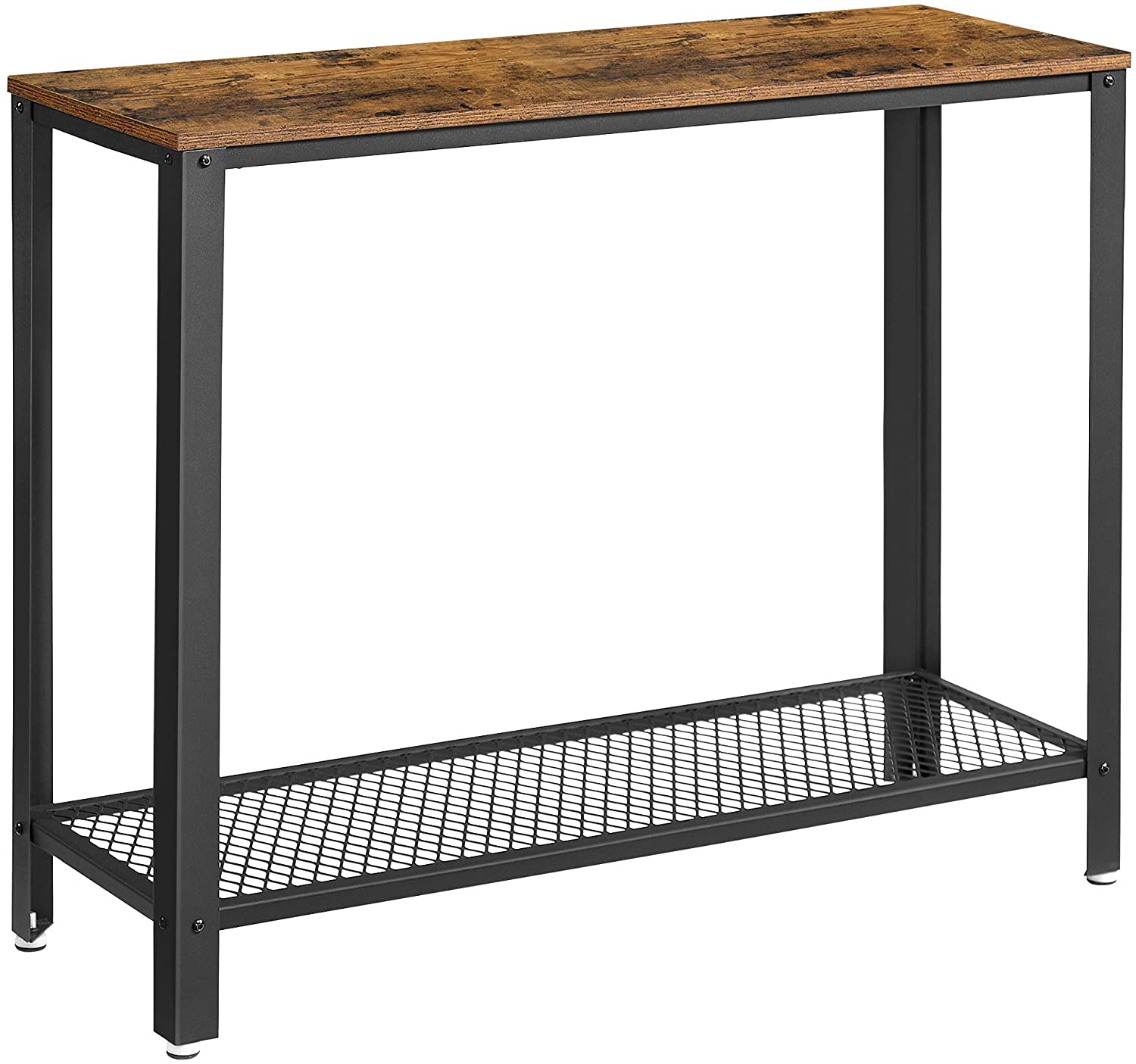 Console Table Metal Frame Rustic Brown - Cosy Abode