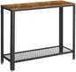 Console Table Metal Frame Rustic Brown - Cosy Abode