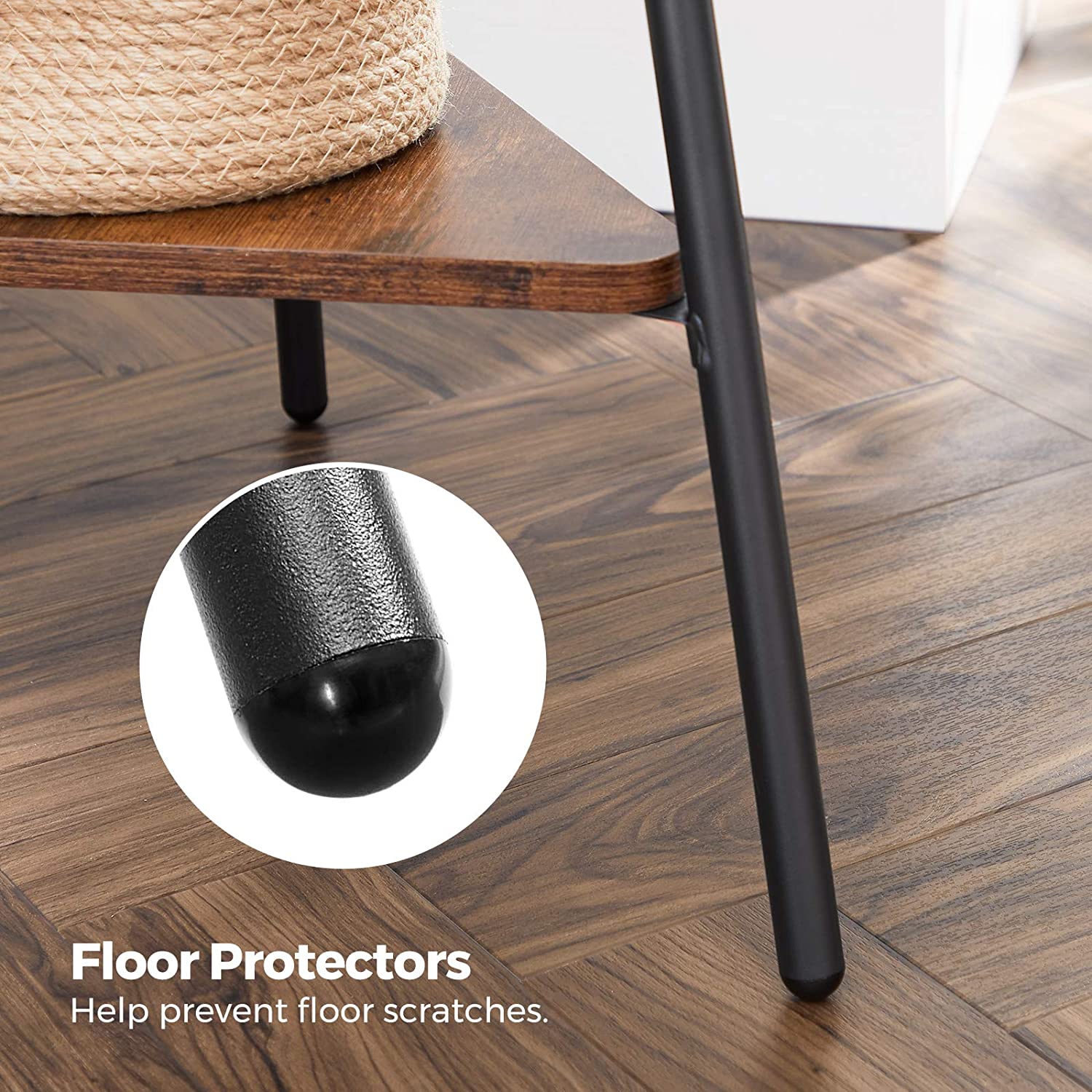 Black Coat Rack Stand Industrial Style 2 Shelves Clothes - Cosy Abode