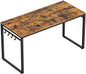 Home Office Desk with 8 Hooks 140 x 60 x 75 cm Rustic Brown and Black - Cosy Abode