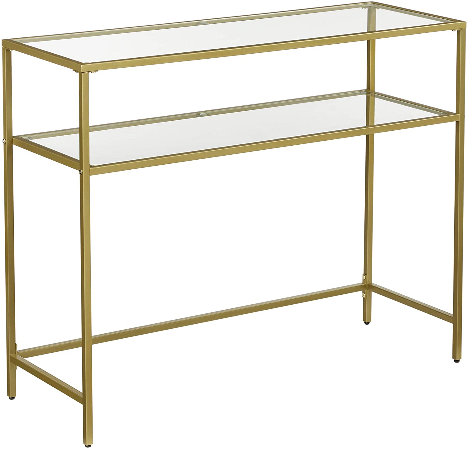 Console Table Metal Frame with 2 Shelves Adjustable Feet - Cosy Abode