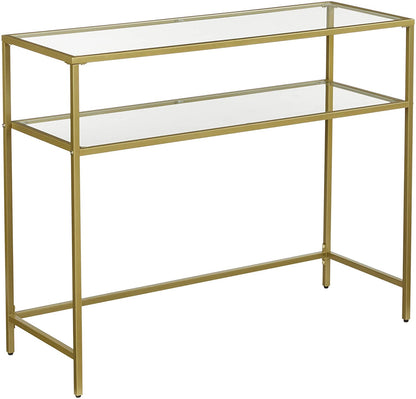 Console Table Metal Frame with 2 Shelves Adjustable Feet - Cosy Abode