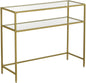 Console Table Metal Frame with 2 Shelves Adjustable Feet - Cosy Abode