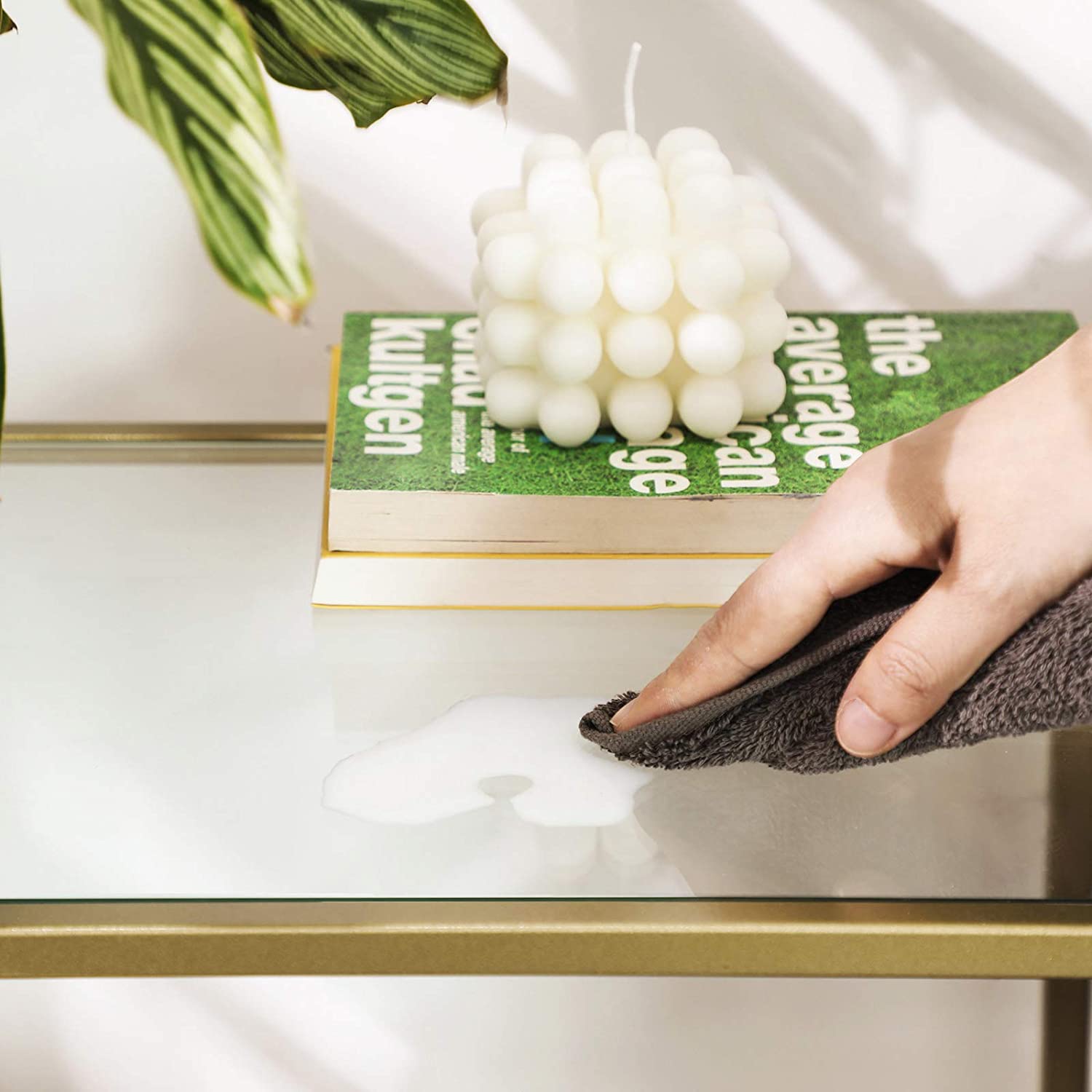 Console Table Metal Frame with 2 Shelves Adjustable Feet - Cosy Abode