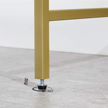 Console Table Metal Frame with 2 Shelves Adjustable Feet - Cosy Abode