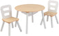 Round Table and 2 Chair Set for children (White Natural) - Cosy Abode