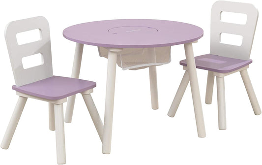 Round Table and 2 Chair Set for children (Lavender) - Cosy Abode