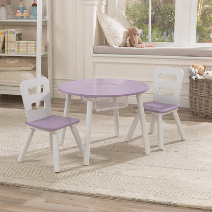 Round Table and 2 Chair Set for children (Lavender) - Cosy Abode