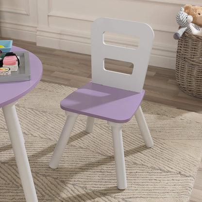 Round Table and 2 Chair Set for children (Lavender) - Cosy Abode