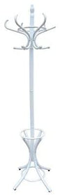 White Coat Rack with Stand Wooden Hat and 12 Hooks Hanger Walnut tree - Cosy Abode