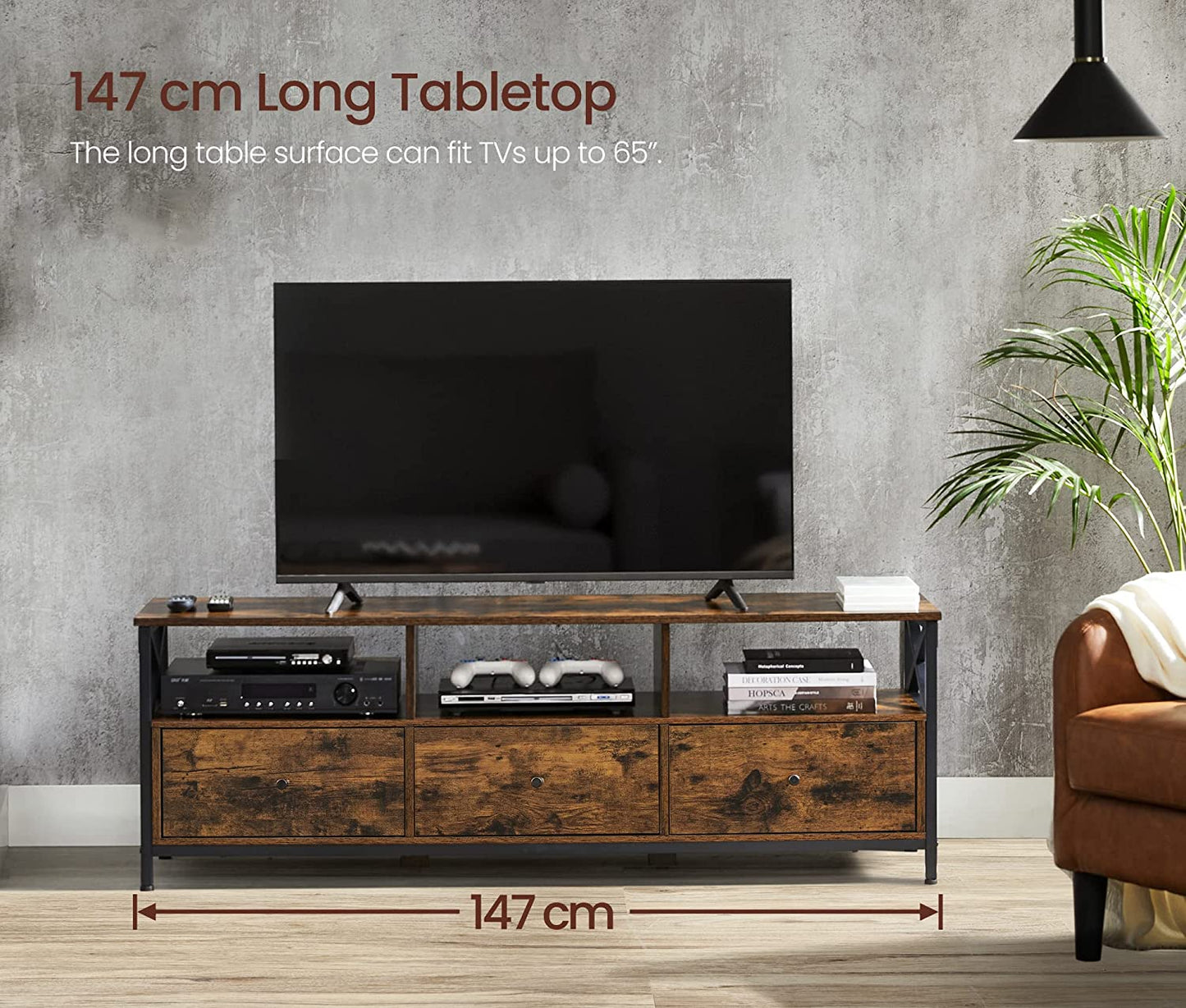 Modern Wooden TV Cabinet Holds TVs - Cosy Abode