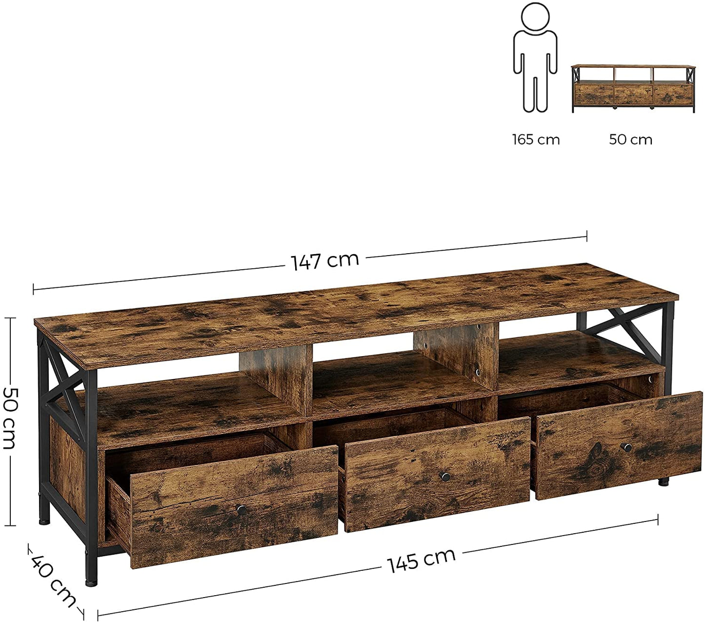 Modern Wooden TV Cabinet Holds TVs - Cosy Abode
