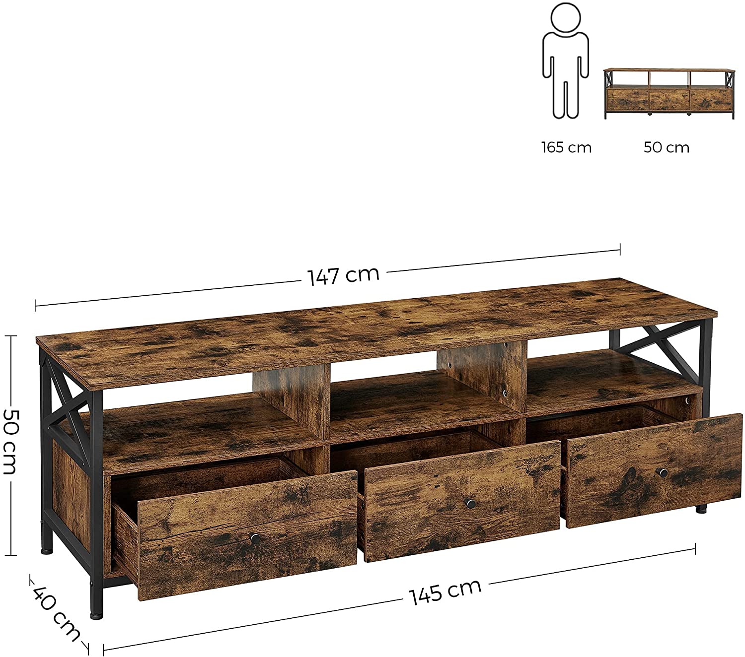 Modern Wooden TV Cabinet Holds TVs - Cosy Abode