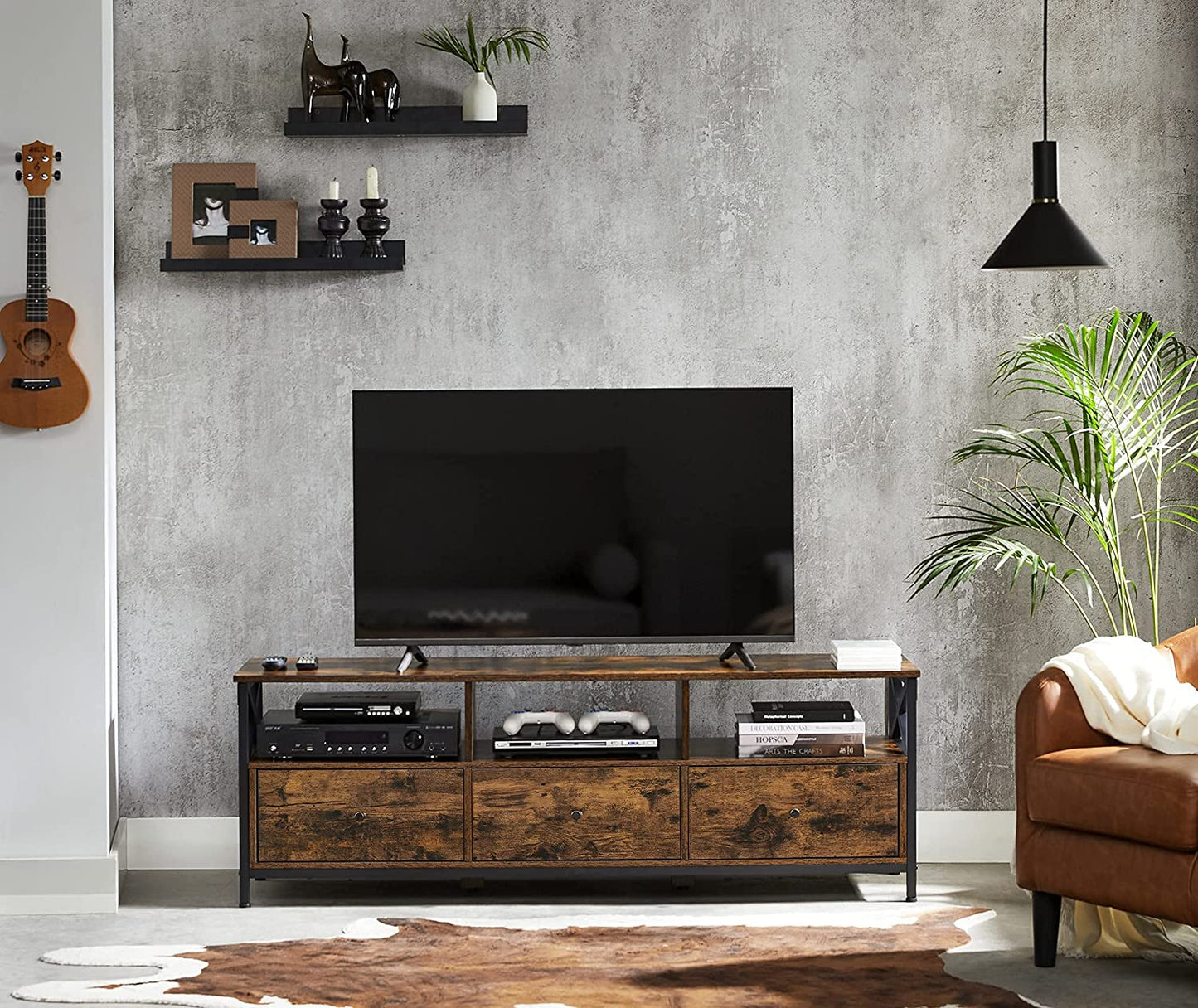 Modern Wooden TV Cabinet Holds TVs - Cosy Abode