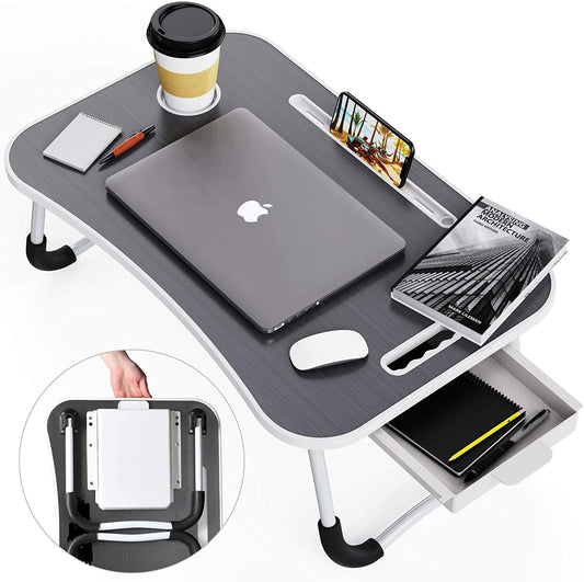 Laptop Bed Desk with Storage and foldable legs for Adults, Kids & Home Office - Cosy Abode