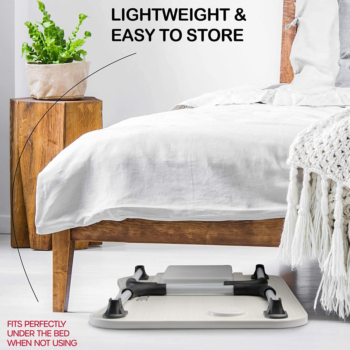 Laptop Bed Desk with Storage and foldable legs for Adults, Kids & Home Office - Cosy Abode