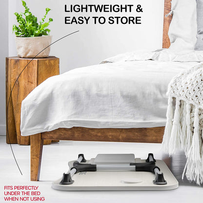 Laptop Bed Desk with Storage and foldable legs for Adults, Kids & Home Office - Cosy Abode