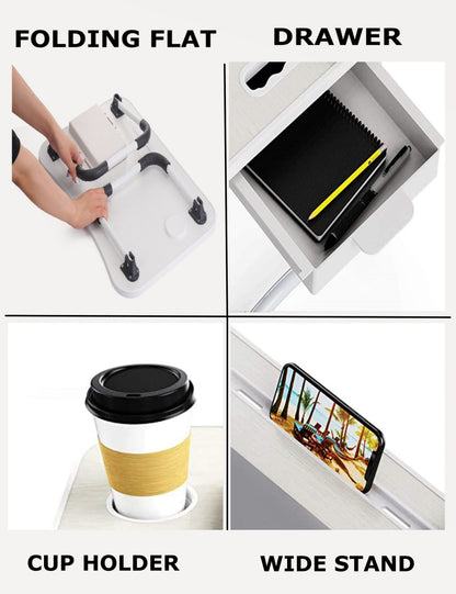 Laptop Bed Desk with Storage and foldable legs for Adults, Kids & Home Office - Cosy Abode