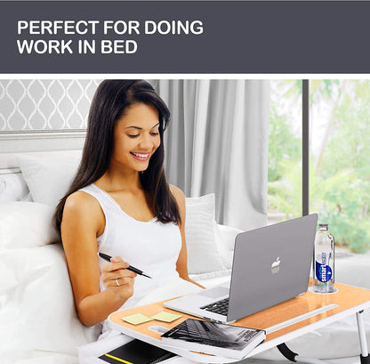 CARLA HOME Laptop Bed Desk with Storage and foldable legs for Adults, Kids & Home Office - Cosy Abode