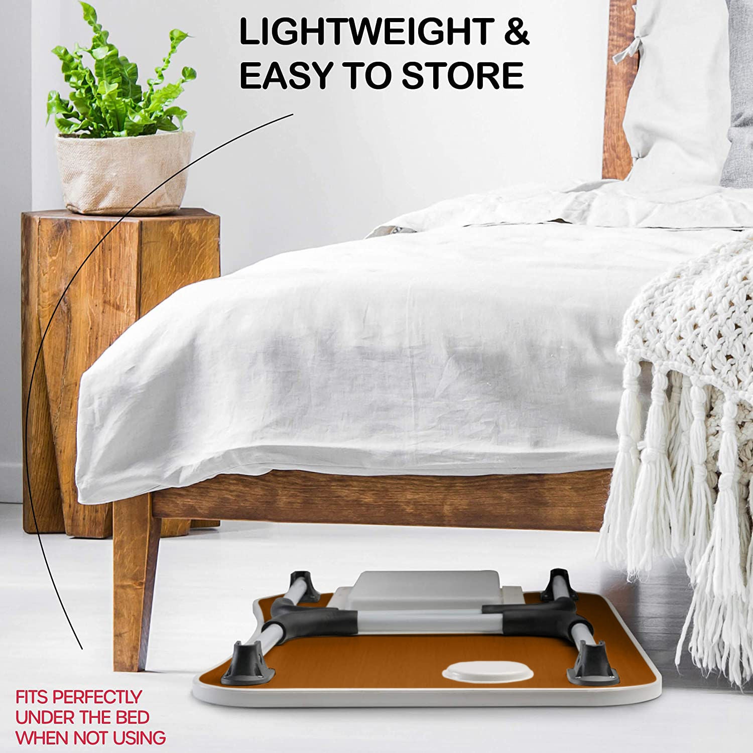 CARLA HOME Laptop Bed Desk with Storage and foldable legs for Adults, Kids & Home Office - Cosy Abode
