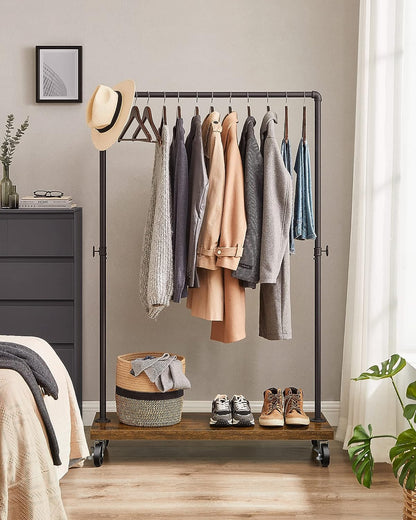 Clothes Rack Rustic Brown Black - Cosy Abode