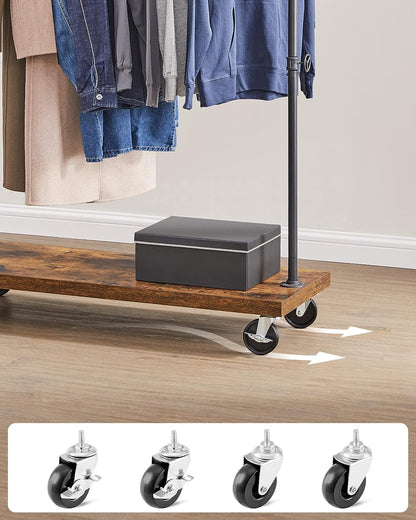 Clothes Rack Rustic Brown Black - Cosy Abode