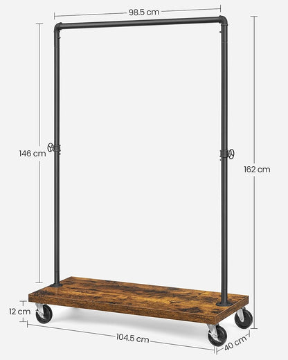 Clothes Rack Rustic Brown Black - Cosy Abode