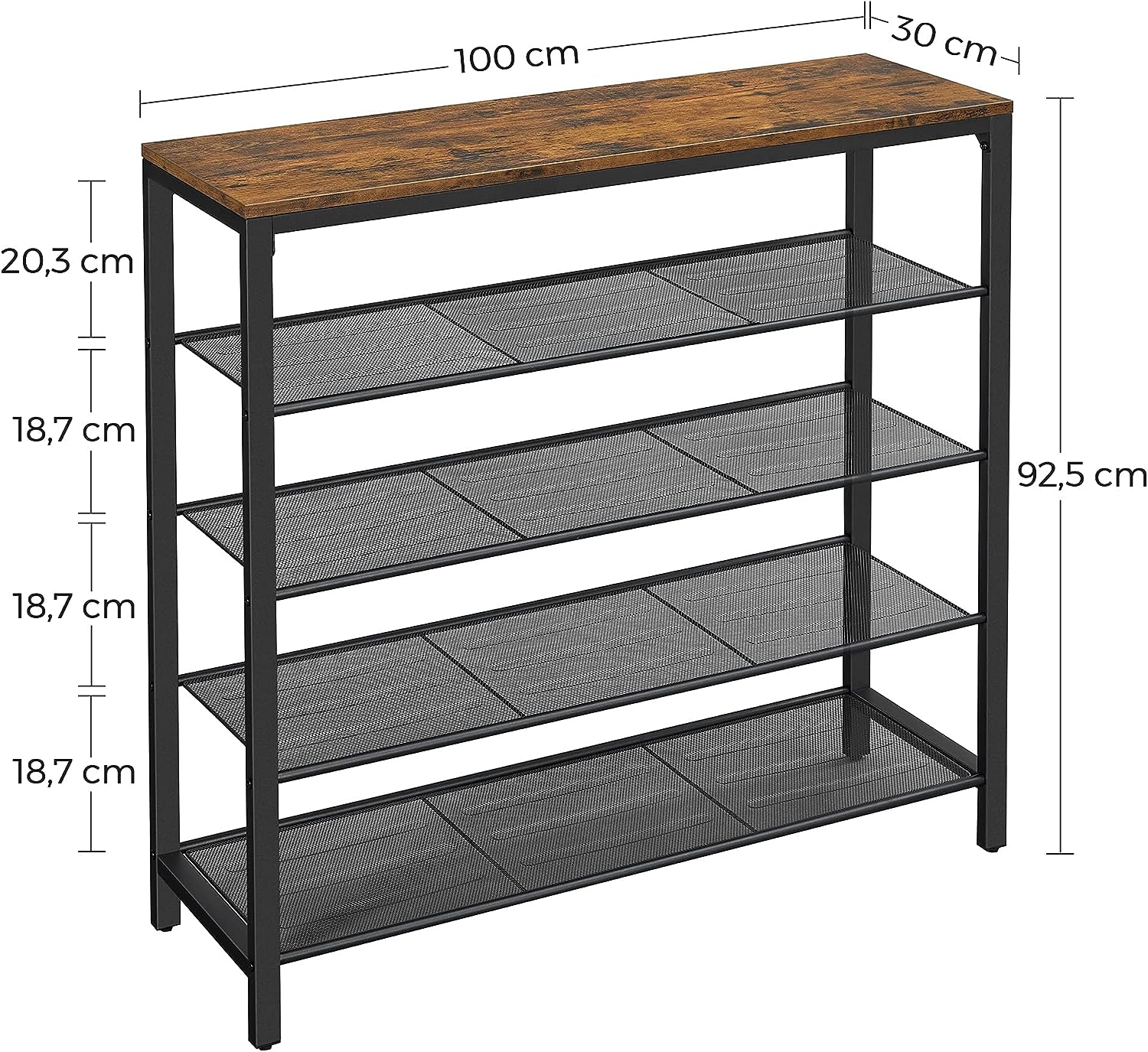 Shoe Rack Storage Organiser 4 Shelves - Cosy Abode