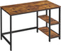 Computer Desk 2 Shelves Rustic, Brown Black - Cosy Abode