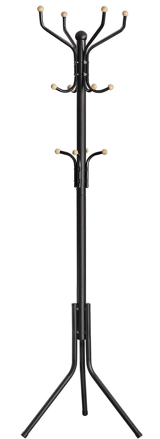 Metal Coat Rack Stand Hat Hanger, Black, 182cm - Cosy Abode