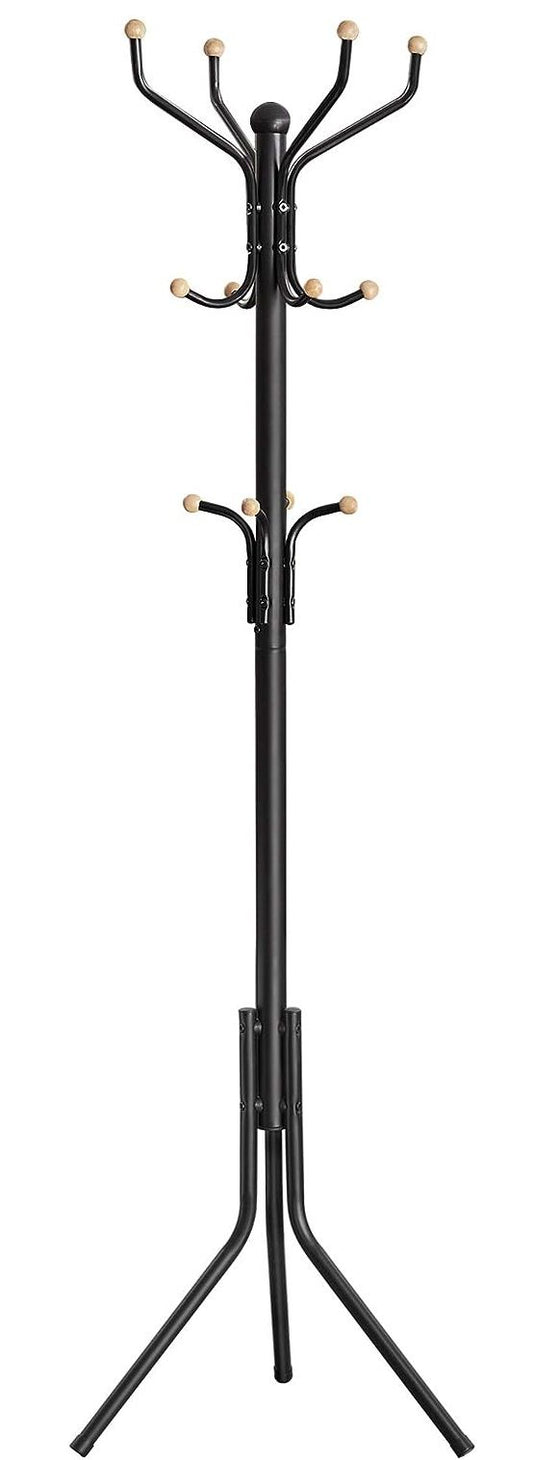 Metal Coat Rack Stand Hat Hanger, Black, 182cm - Cosy Abode