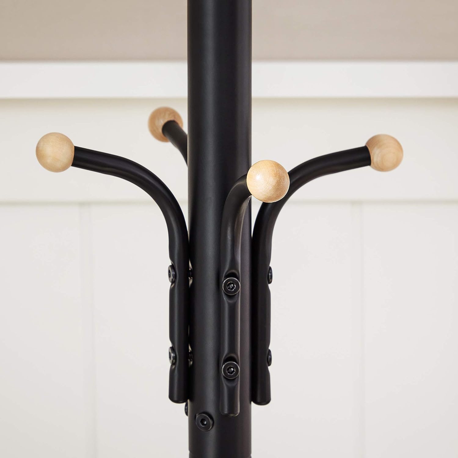 Metal Coat Rack Stand Hat Hanger, Black, 182cm - Cosy Abode