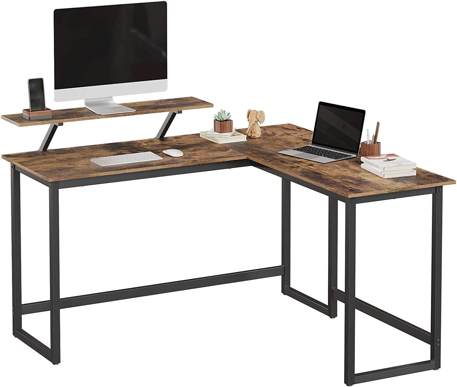 L-Shaped Computer Desk Industrial Corner - Cosy Abode