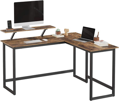 L-Shaped Computer Desk Industrial Corner - Cosy Abode