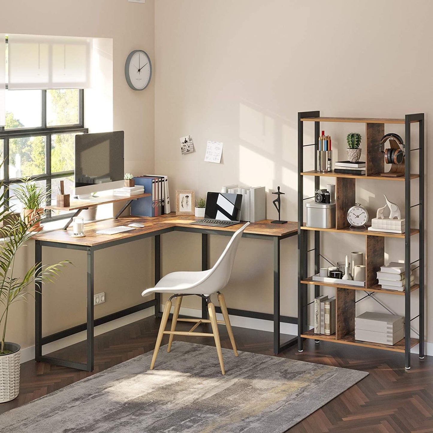 L-Shaped Computer Desk Industrial Corner - Cosy Abode