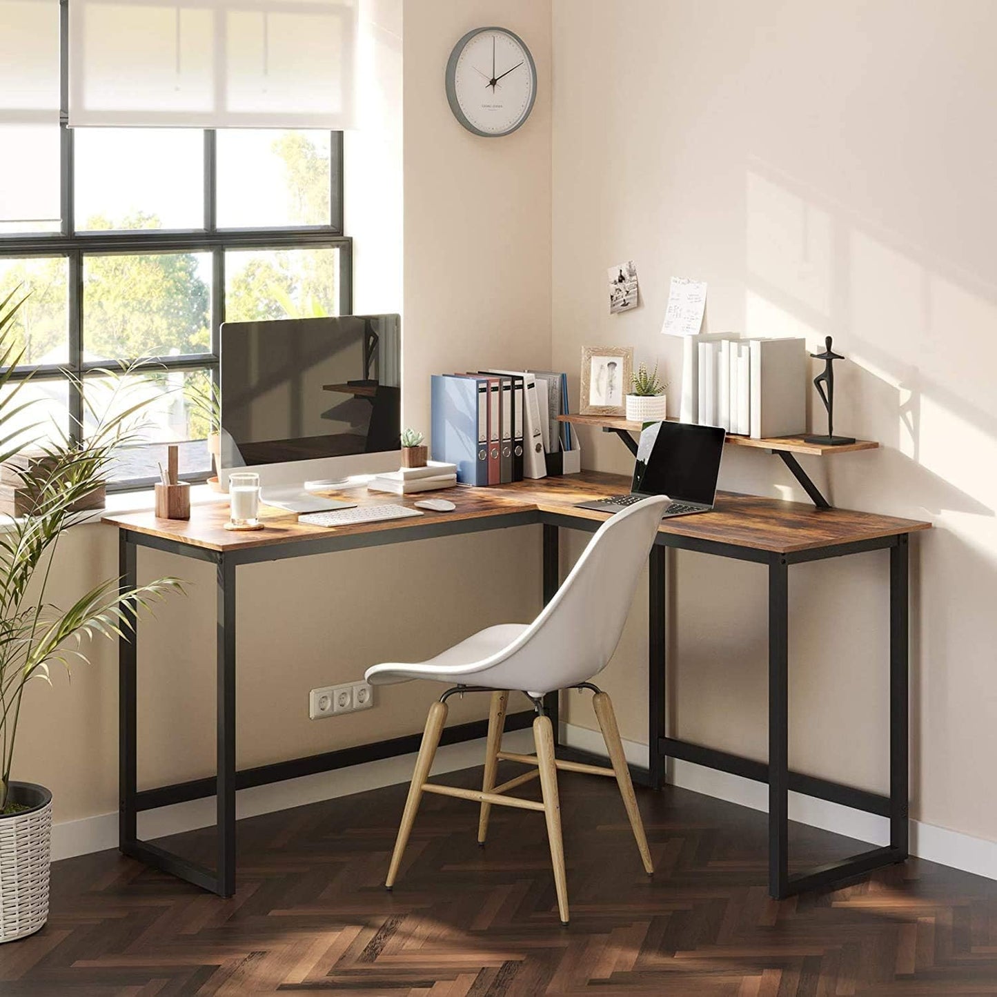 L-Shaped Computer Desk Industrial Corner - Cosy Abode