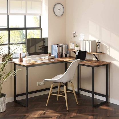 L-Shaped Computer Desk Industrial Corner - Cosy Abode