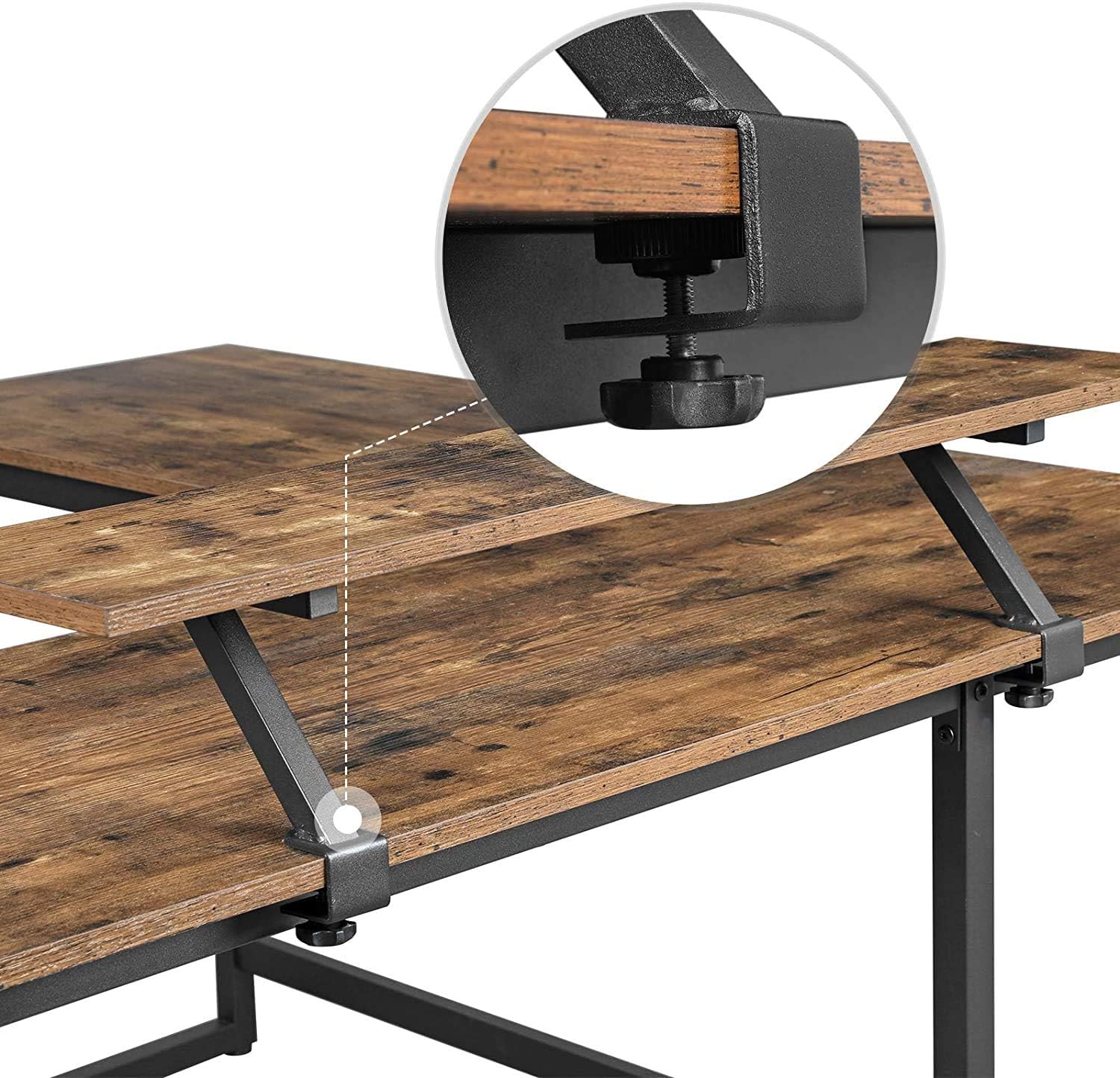 L-Shaped Computer Desk Industrial Corner - Cosy Abode