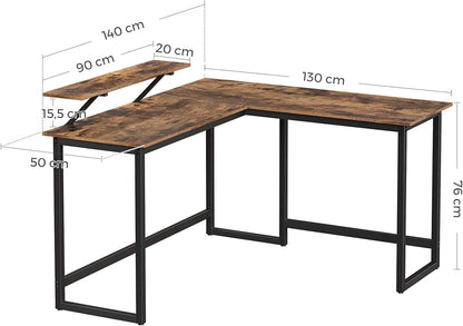 L-Shaped Computer Desk Industrial Corner - Cosy Abode