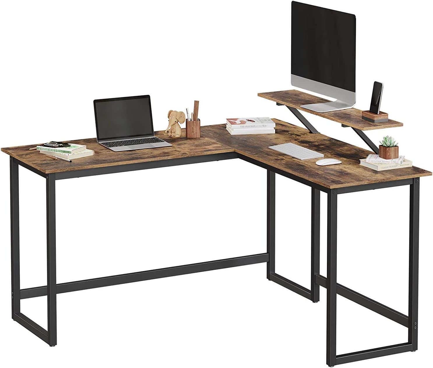 L-Shaped Computer Desk Industrial Corner - Cosy Abode