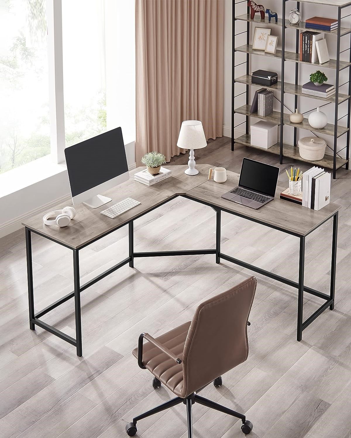 L-Shaped Computer Corner Desk Home Office - Cosy Abode