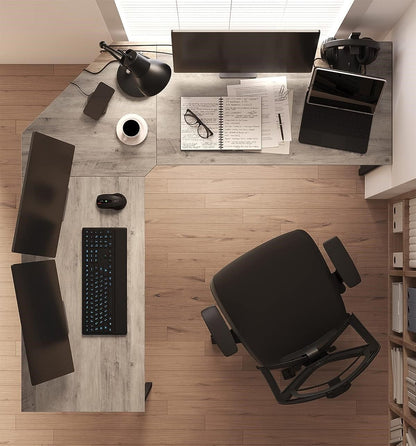 L-Shaped Computer Corner Desk Home Office - Cosy Abode