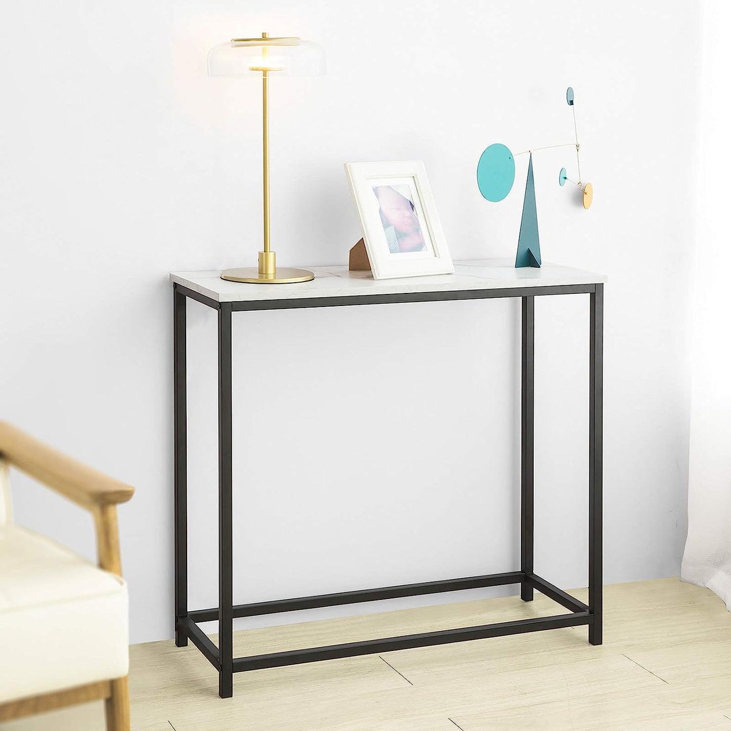 Console Table Metal Frame Hallway Table - Cosy Abode