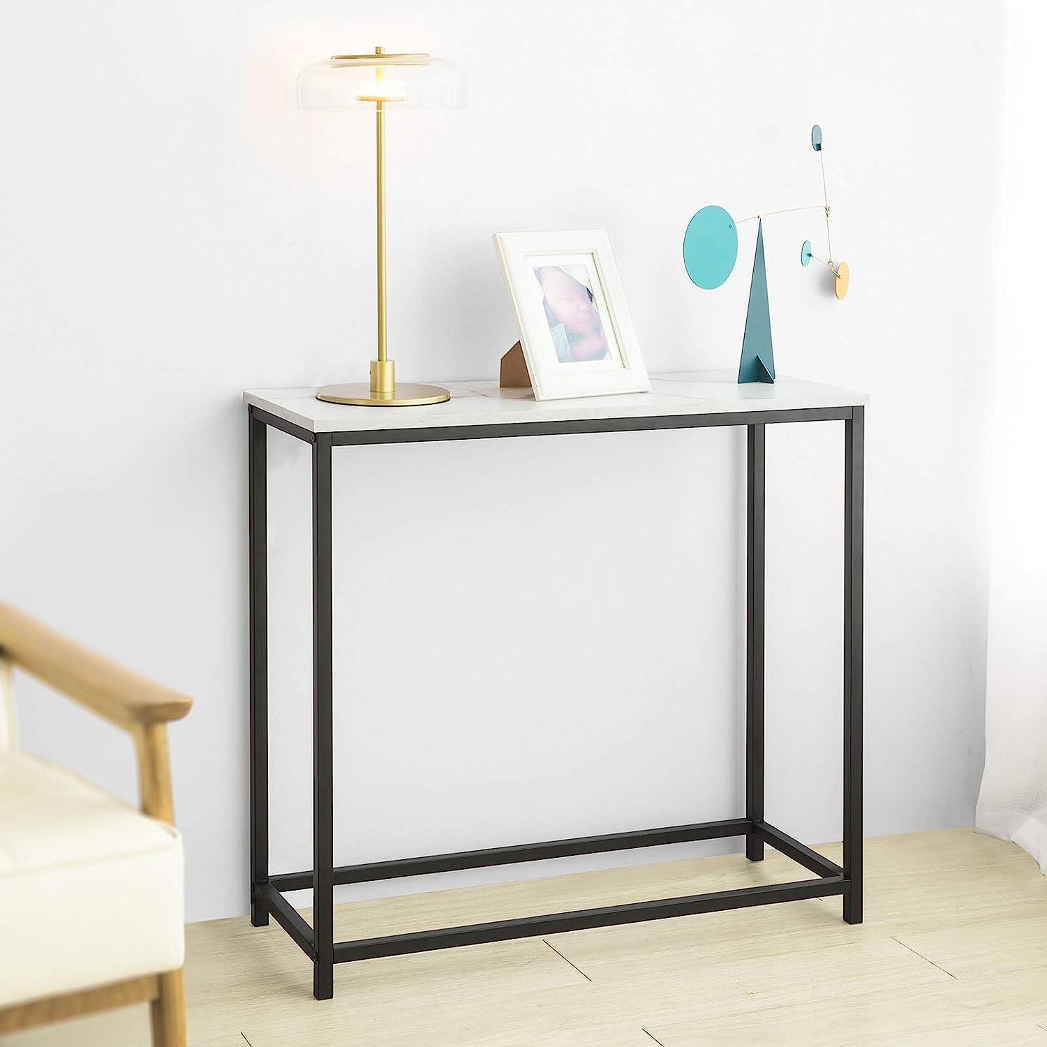 Console Table Metal Frame Hallway Table - Cosy Abode