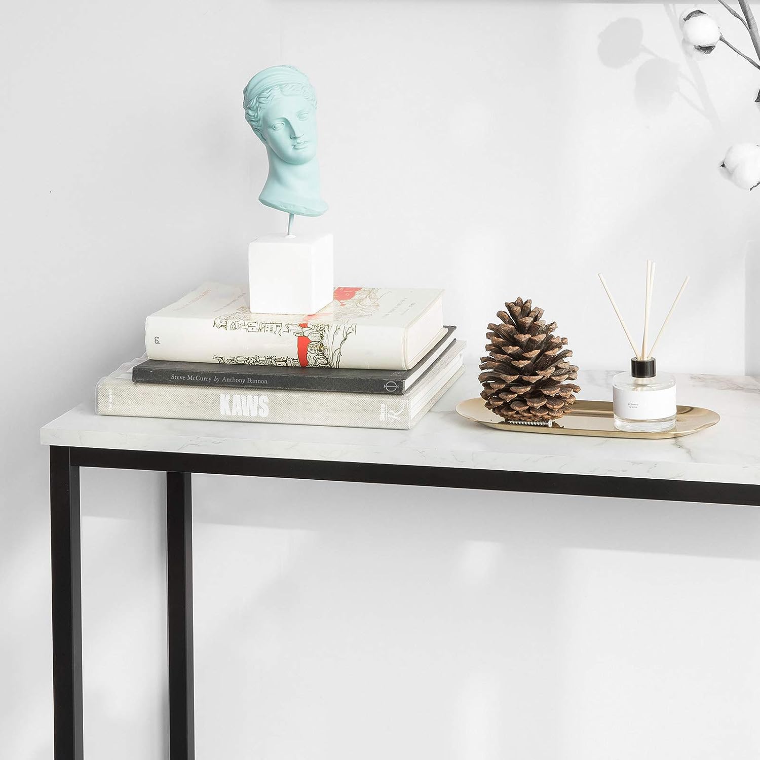 Console Table Metal Frame Hallway Table - Cosy Abode
