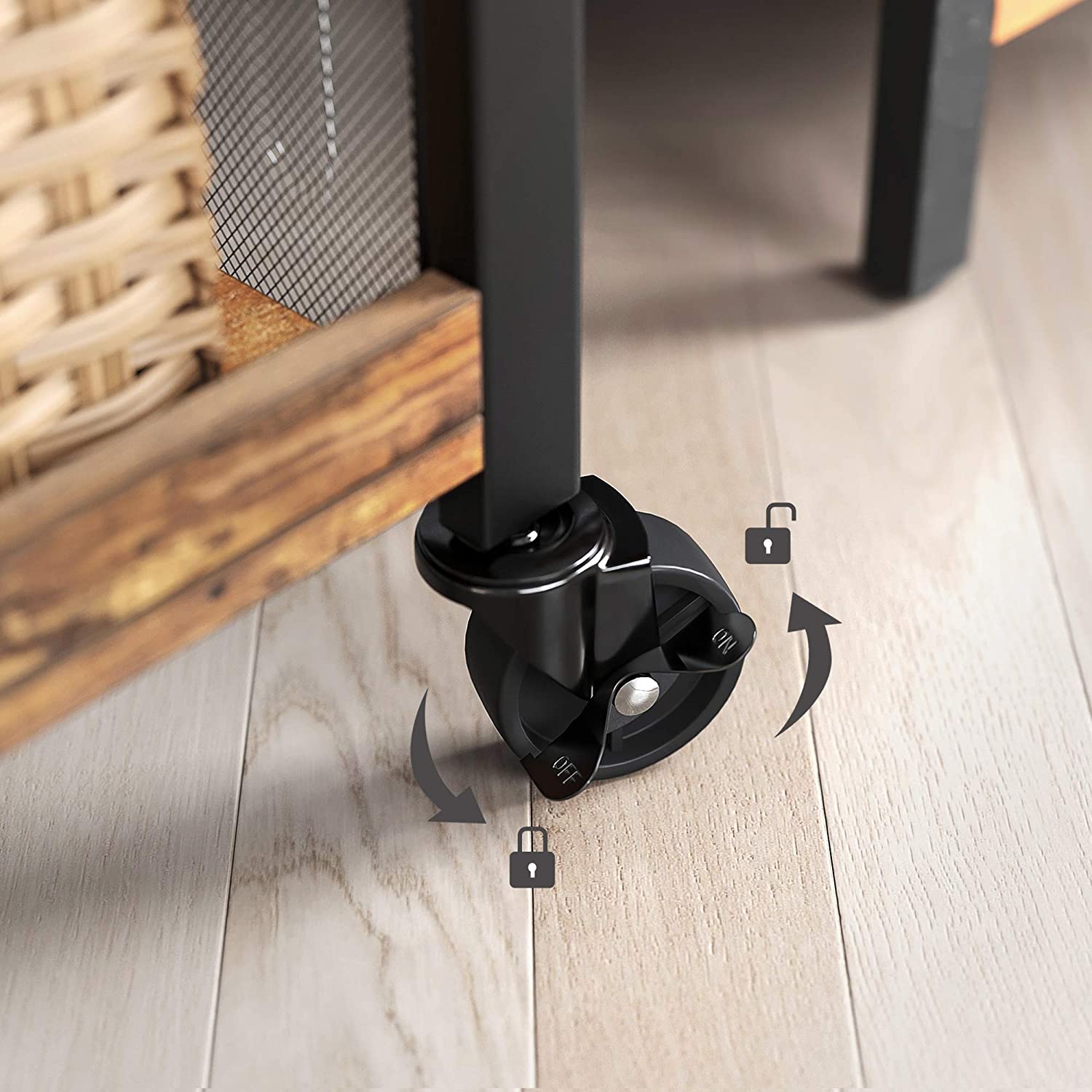 Rustic Brown Kitchen Trolley Rolling Cart with Steel Structure (66 x 26 x 85 cm) - Cosy Abode