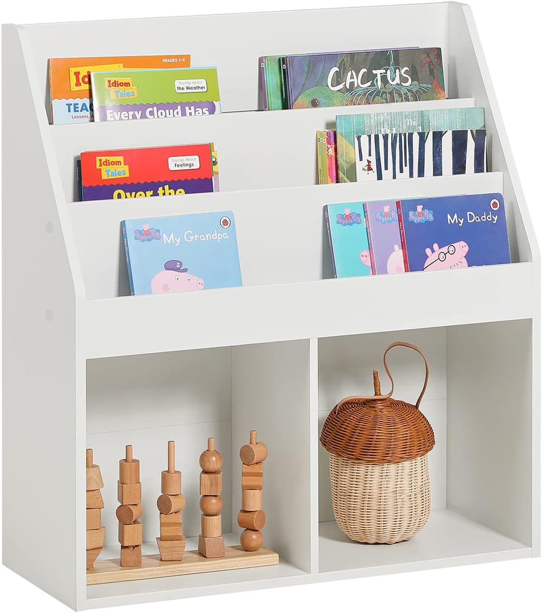 Kids Shelving Unit 3 Shelves 2 Compartments - Cosy Abode