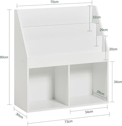 Kids Shelving Unit 3 Shelves 2 Compartments - Cosy Abode