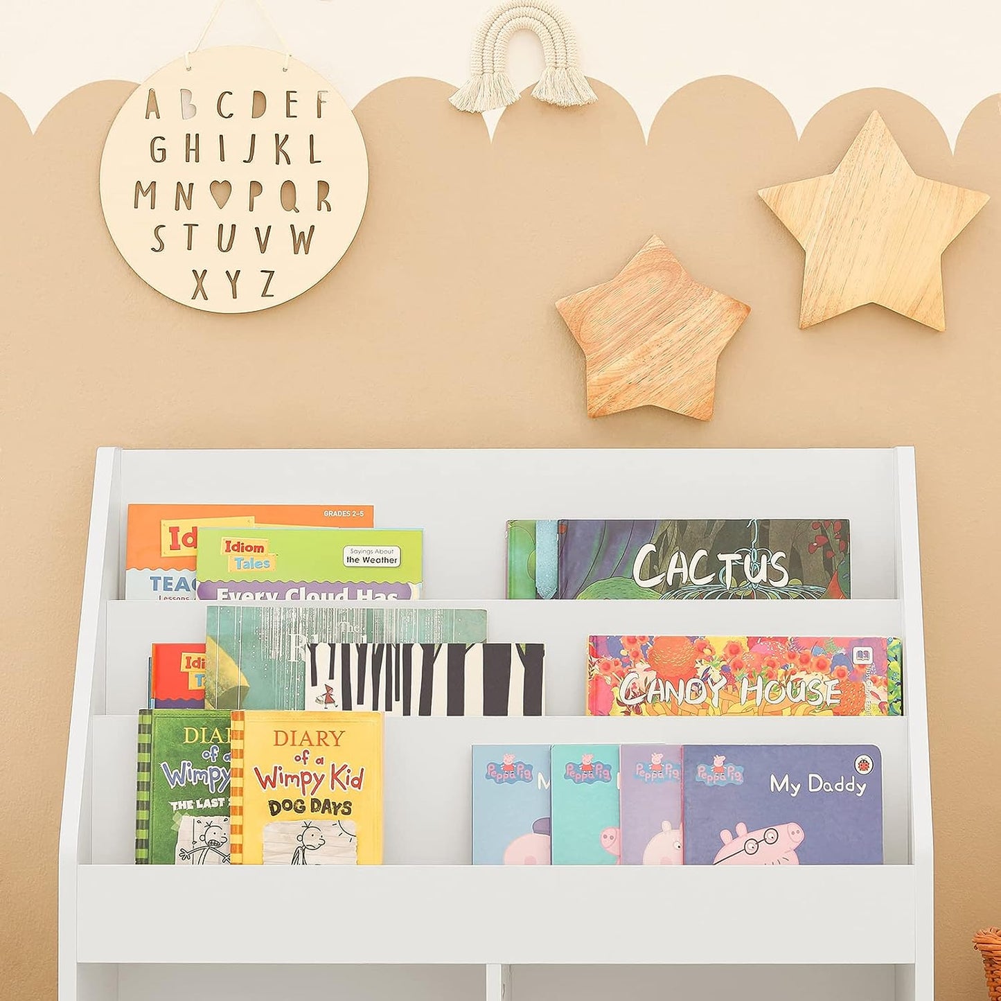 Kids Shelving Unit 3 Shelves 2 Compartments - Cosy Abode